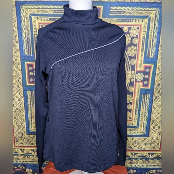 Sugoi Black Side Zip  Mock Neck Top Large - Picture 2 of 11